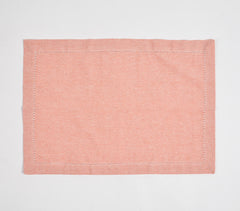 Solid Yarn-Dyed Chambray Weave Placemats With Hem Stitch (set of 6)