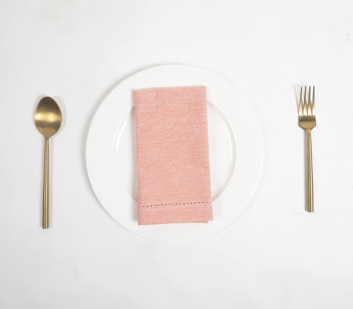 Solid Yarn-Dyed Chambray Weave Table Napkins With Hem Stitch (set of 6)_1
