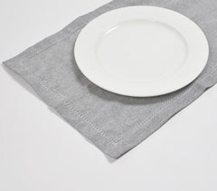 Solid Yarn-Dyed Chambray Weave Placemats With Hem Stitch (set of 6)_2