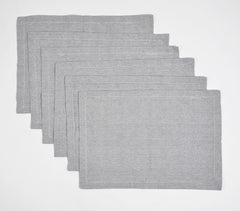 Solid Yarn-Dyed Chambray Weave Placemats With Hem Stitch (set of 6)_2