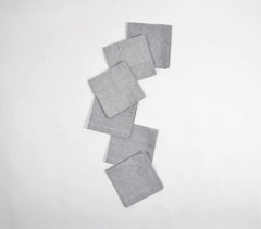 Solid Yarn-Dyed Chambray Weave Table Napkins With Hem Stitch (set of 6)