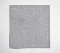 Solid Yarn-Dyed Chambray Weave Table Napkins With Hem Stitch (set of 6)
