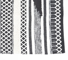 Handwoven Cotton Monochrome Panelled Rug