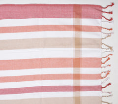 Handwoven Cotton Warm & Cool Striped Bath Towels (Set Of 2)