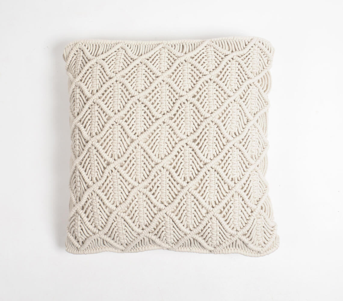 Boho Diamond Macrame Cushion Cover