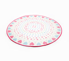 Hearts Printed Kids Round Rug