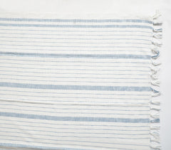 Blue Striped Beachy Cotton Throw