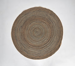 Handwoven Jute & Discarded Fabric Brown Classic Spiral Rug