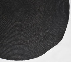 Handwoven Classic Spiral Black Jute Rug