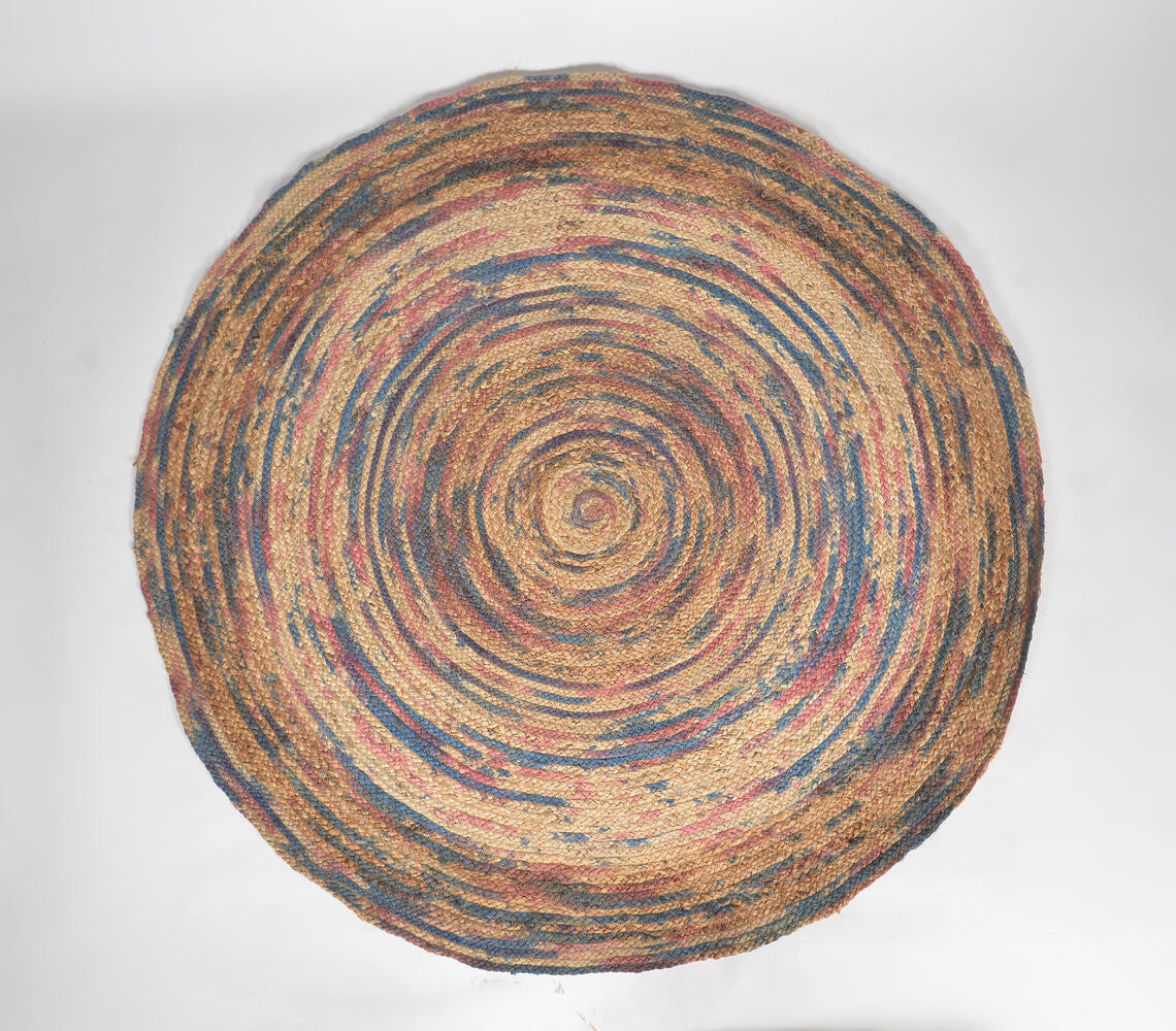 Abstract Jute Rug Handwoven Jute & Discarded Fabric Abstract Spiral Rug – Houzz-of-Maya