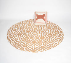 Hand Block Printed Novelty Spiral Jute Rug
