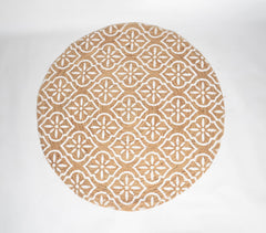 Hand Block Printed Novelty Spiral Jute Rug