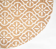 Hand Block Printed Novelty Spiral Jute Rug