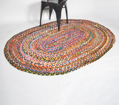 Handwoven Upcycled Cotton Oblong Rug_1