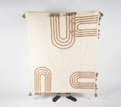 Hand Tufted Cotton Throw with Tassels