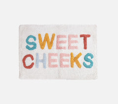 Sweet Cheeks Typography Tufted Cotton Bathmat