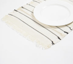 Striped & Fringed Cotton Placemats (set of 6)