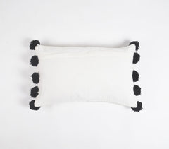 Handwoven Monotone Pom-Pom Lumbar Cushion Cover