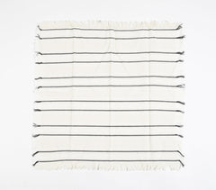 Striped Cotton Table Napkins with Frayed Border (set of 6)