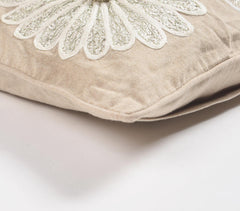 Floral Beaded & Embroidered Cushion Cover