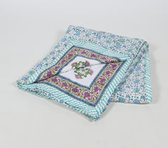 Hand Block Printed Reversible Floral Cotton Quilt_1
