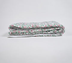Hand Block Printed Reversible Floral Cotton Quilt_2