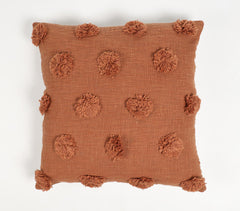 Hand Tufted Brick Pom-Pom Cotton Cushion Cover