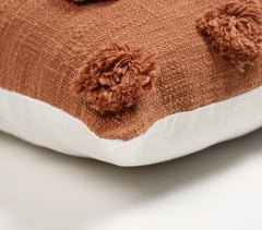 Hand Tufted Brick Pom-Pom Cotton Cushion Cover