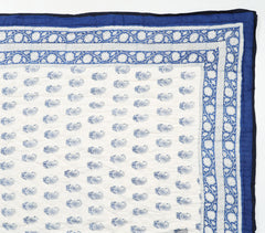 Hand Stitched Cotton Floral Paisley Monochrome Quilt