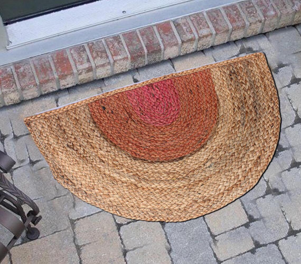 Braided Jute Arc-Shaped Mat