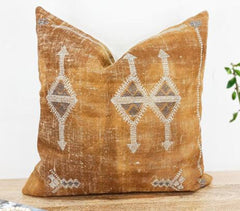 Handwoven Brown Linen Cushion Cover