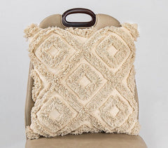 Shaggy Lace Cotton Cushion Cover