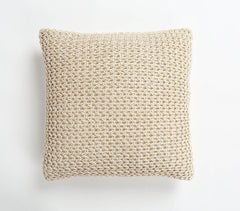 Hand Knitted Cotton Cushion Cover eco2