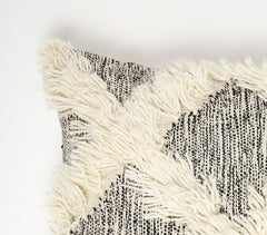 Shaggy Wool & Cotton Lumbar Cushion Cover