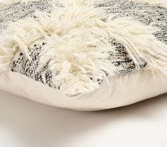 Shaggy Wool & Cotton Lumbar Cushion Cover