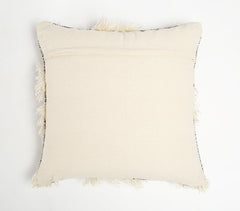 Shaggy Wool & Cotton Lumbar Cushion Cover