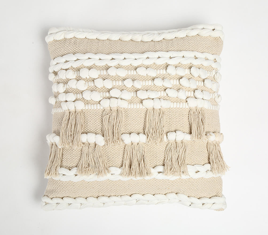 Handwoven Textured Cotton Cushion Cover
