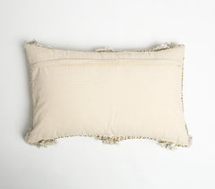 Textured Cotton Cushion Cover with Tassels