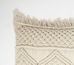 Macrame Fringed Cotton Cushion Cover 1