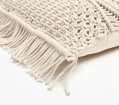 Macrame Fringed Cotton Cushion Cover 1