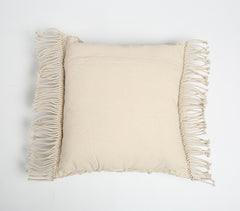 Macrame Fringed Cotton Cushion Cover 1