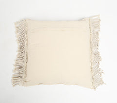 Macrame Fringed Cotton Cushion Cover