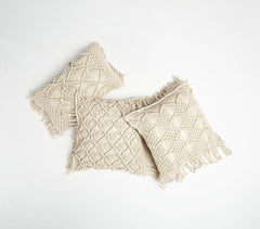 Macrame Fringed Cotton Cushion Cover_2