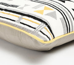 Eco-Friendly Embroidered Geometric Cotton Cushion Cover