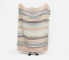Cotton Blend Throw with Tufts & Tassels