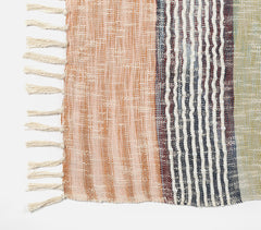Cotton Blend Throw with Tufts & Tassels