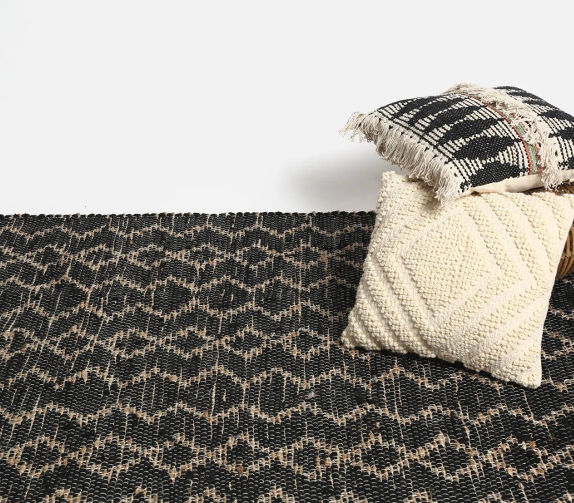 Handwoven Jute & Cotton Charcoal Rug
