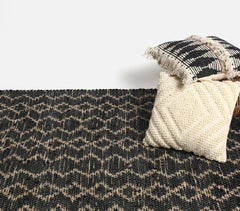 Handwoven Jute & Cotton Charcoal Rug