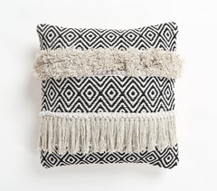 Tufted & Fringed Cotton cushion cover Q 1