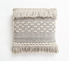 Tufted & Fringed Cotton cushion cover_1